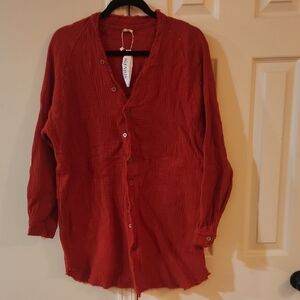 Red Button-Up Shirt